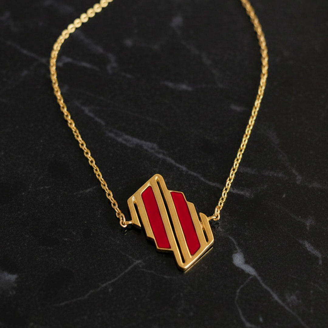 Handmade Ember Glow 22k Gold Plated Silver Necklace