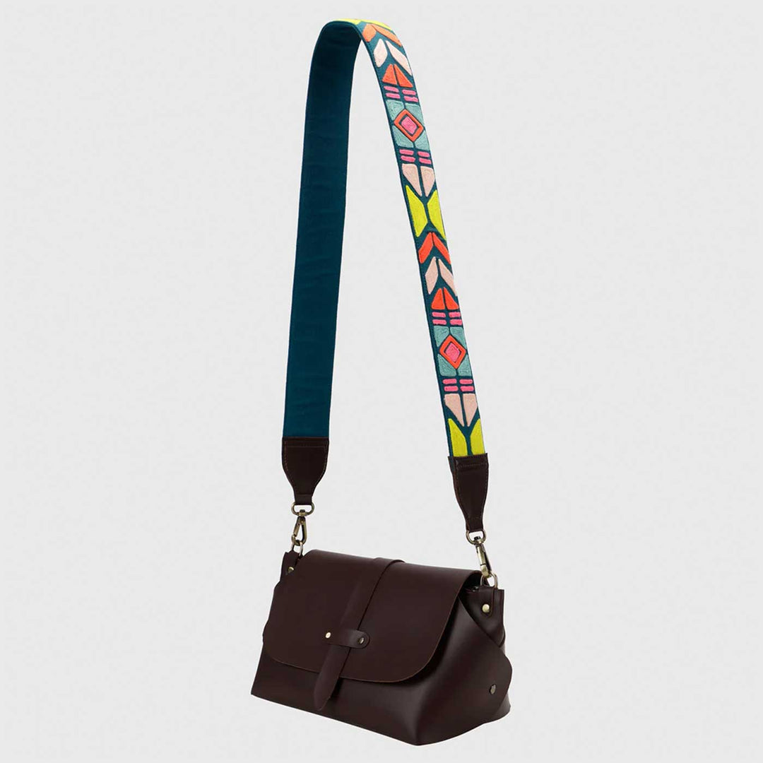 Handmade Solid Color Faux Leather Sling Bag With Changeable Strap