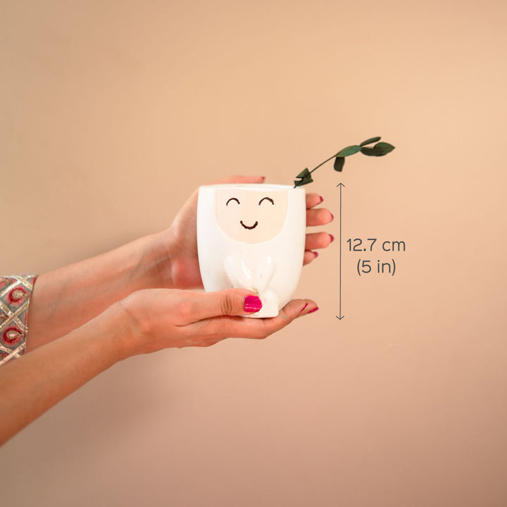 Handcrafted Ceramic Happy Face Planter