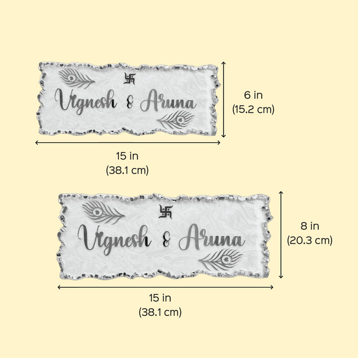 Personalized White & Gold Resin Name Plate