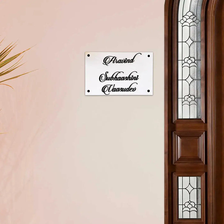 Personalized White Minimalist Acrylic Name Plate