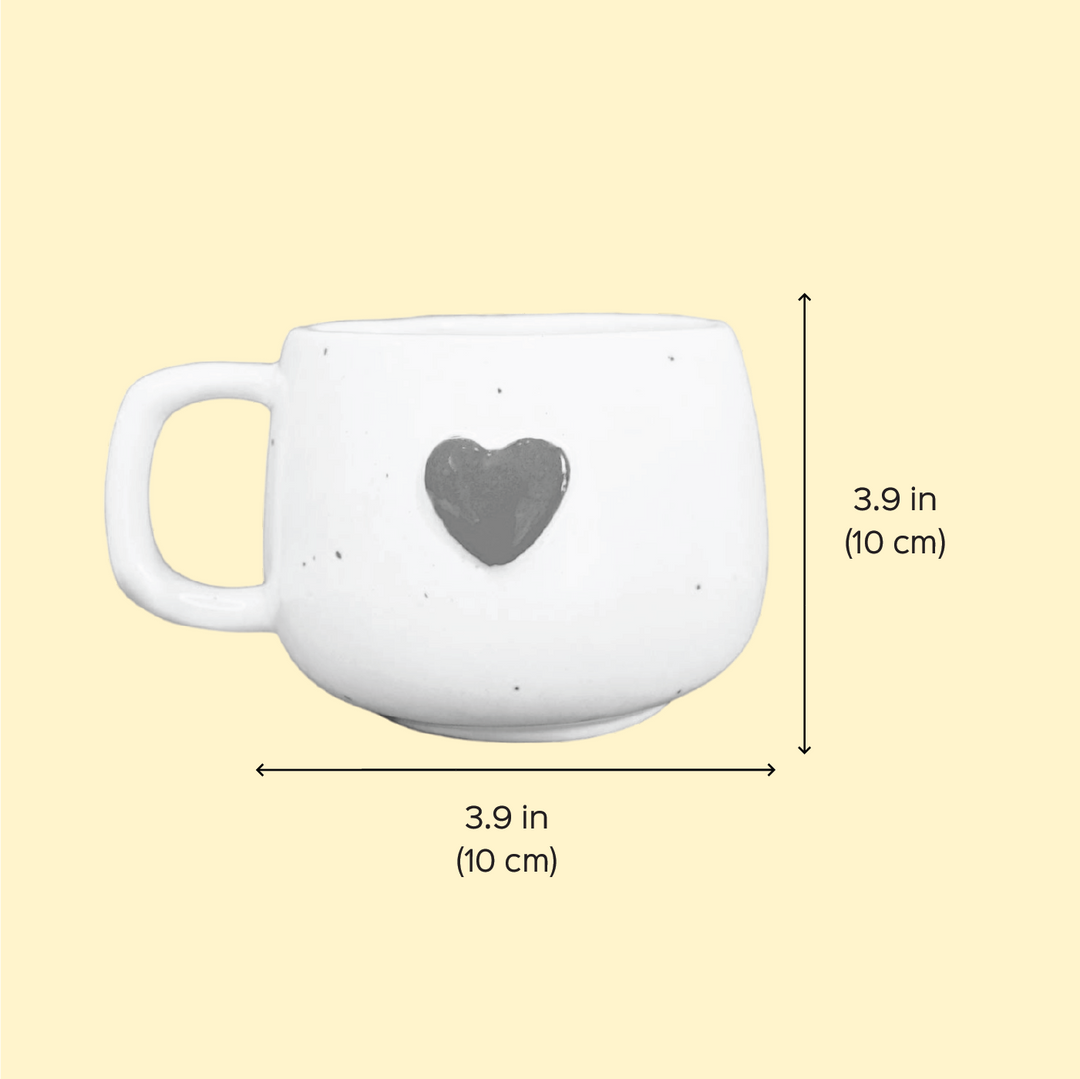 Handmade Love Theme White Ceramic Mug
