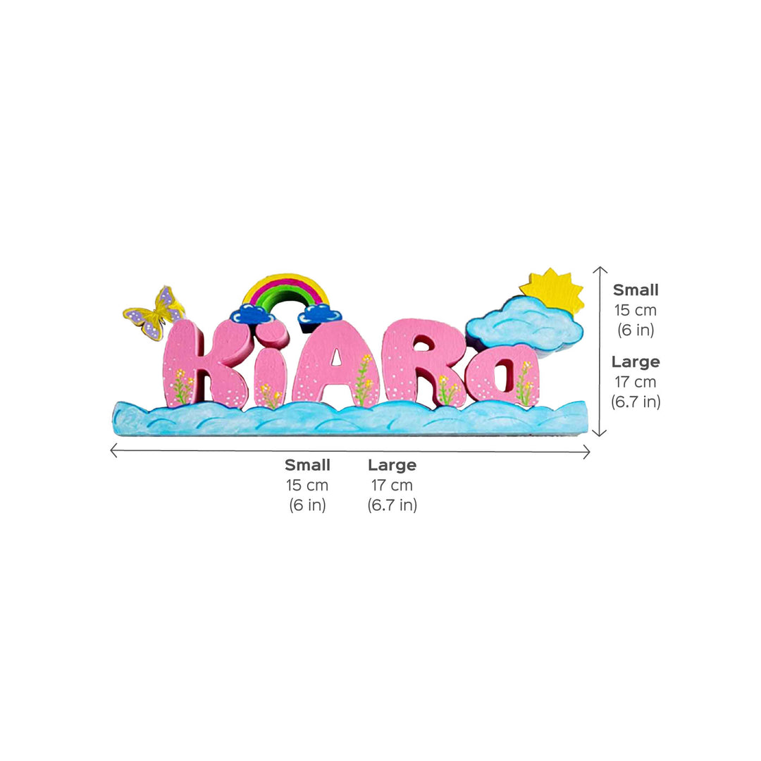 Handcrafted Personalized Rainbow Themed 3D Name Block For Kids