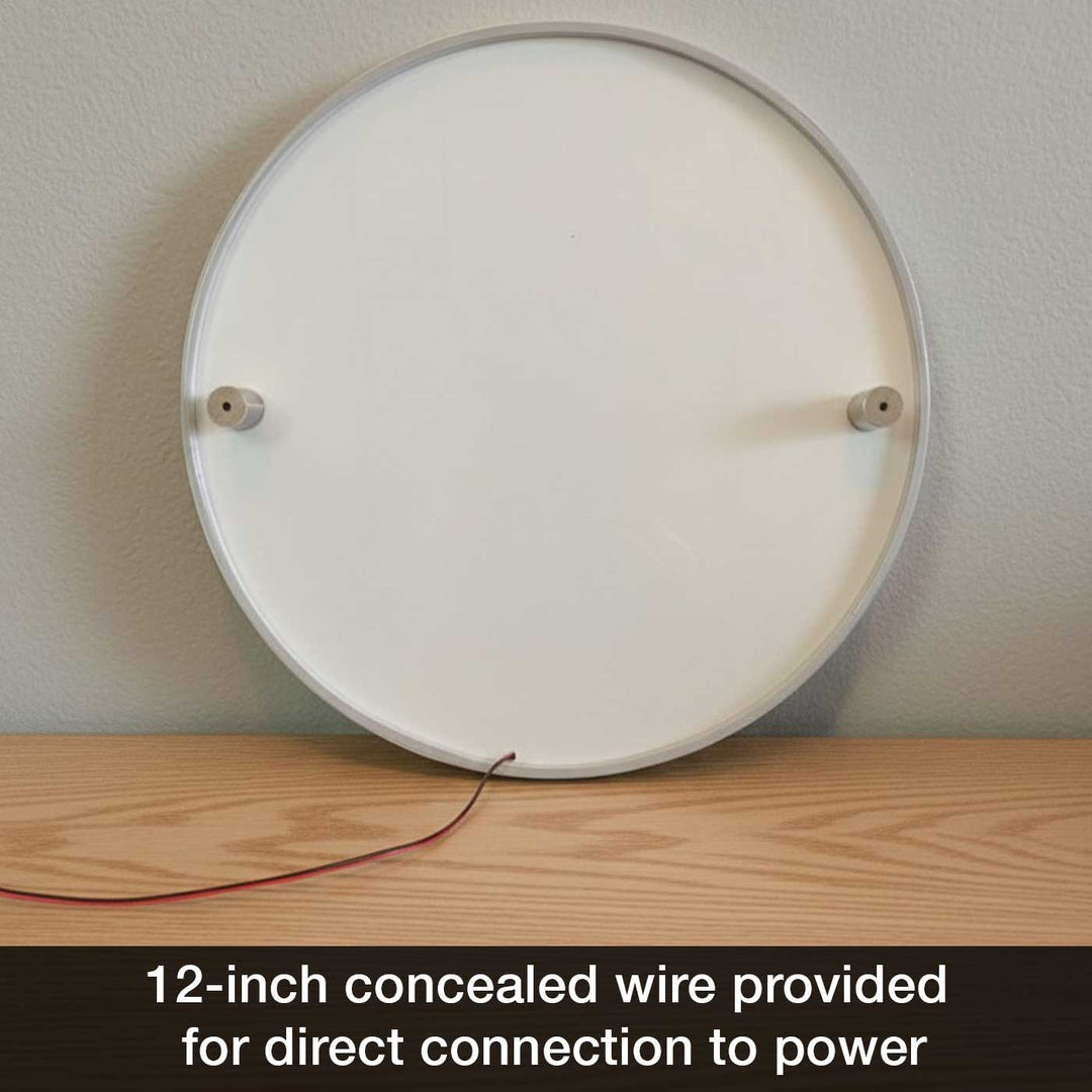 Personalized Handmade Leaf Printed Circular Acrylic Name Plate With Lights