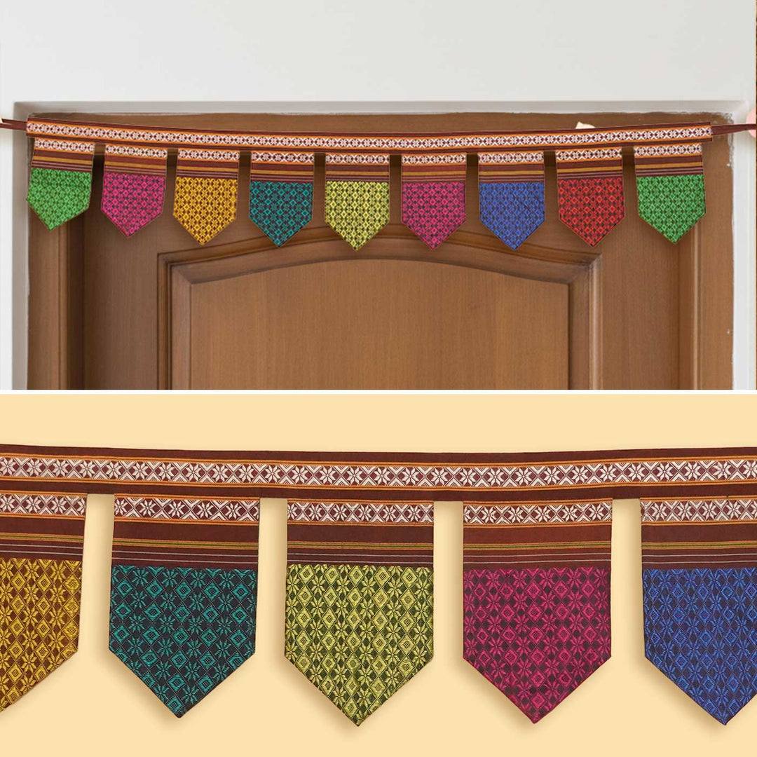 42 Inch Handmade Multicolor Floral Design Khunn Fabric Cotton Toran
