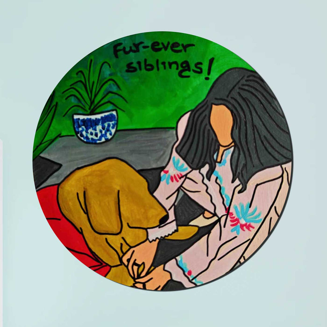 Photo Personalized Hand-Painted Pet Siblings MDF Wood Fridge Magnet