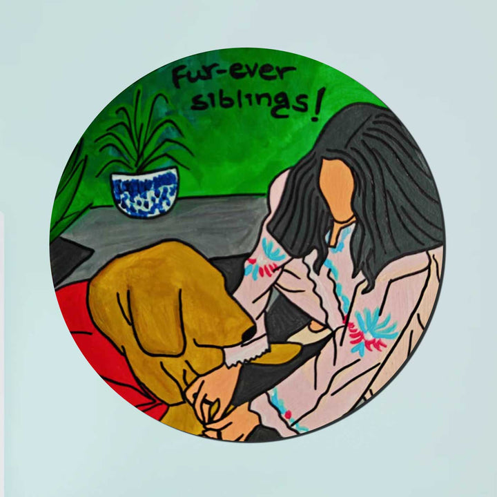 Photo Personalized Hand-Painted Pet Siblings MDF Wood Fridge Magnet