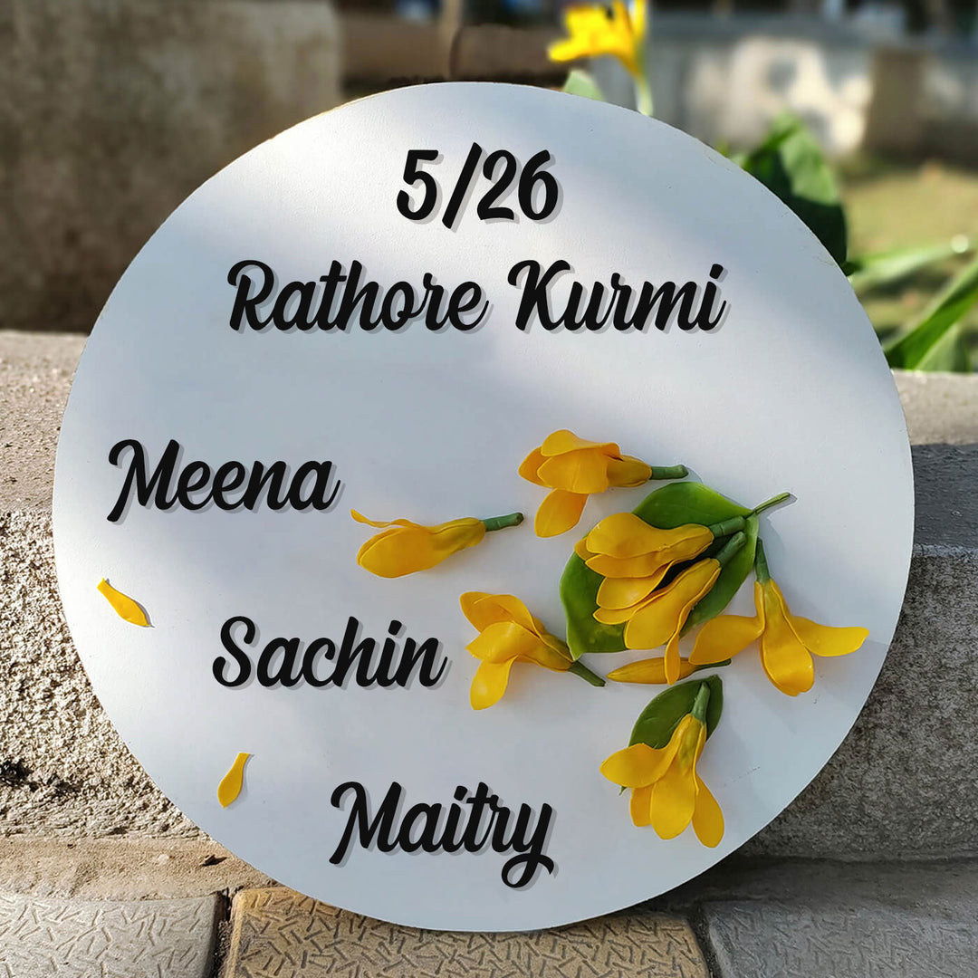 Handcrafted Personalized Sonchafa Wooden Round Name Plate