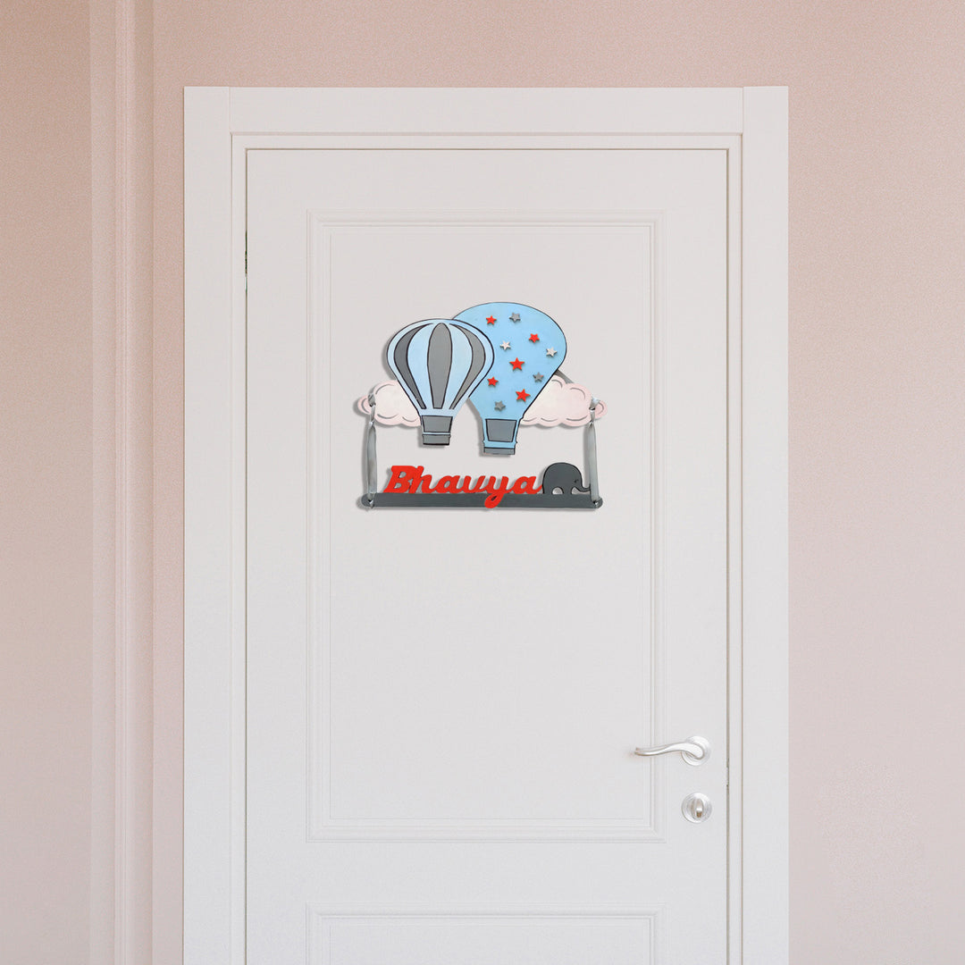 Hot Air Balloon Theme Kids Nameplate