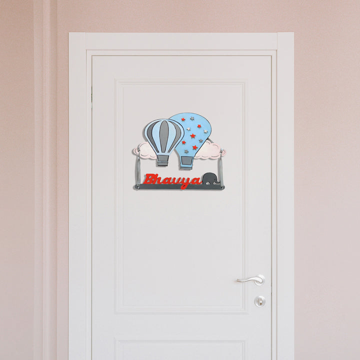 Hot Air Balloon Theme Kids Nameplate