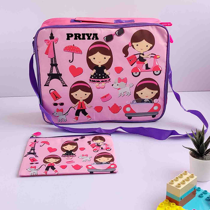 Personalised Printed Overnight Bag with Pouch for Kids