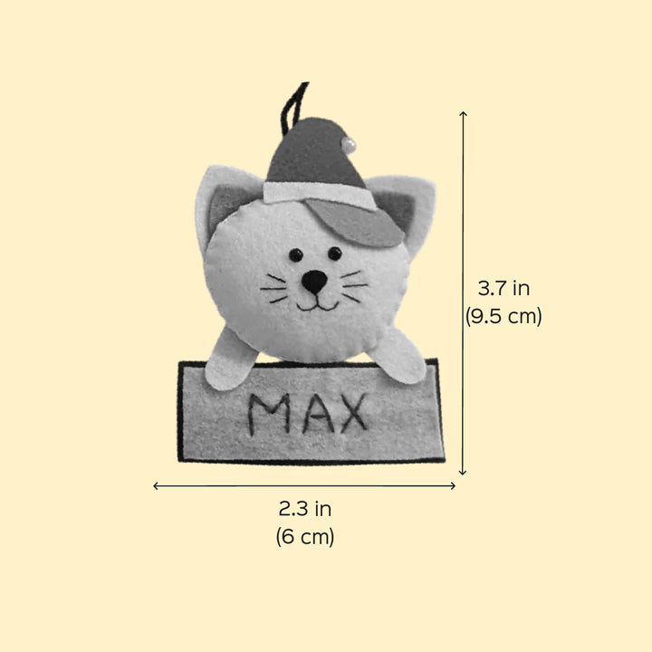 Personalized Handmade Cat Theme Felt Christmas Ornament