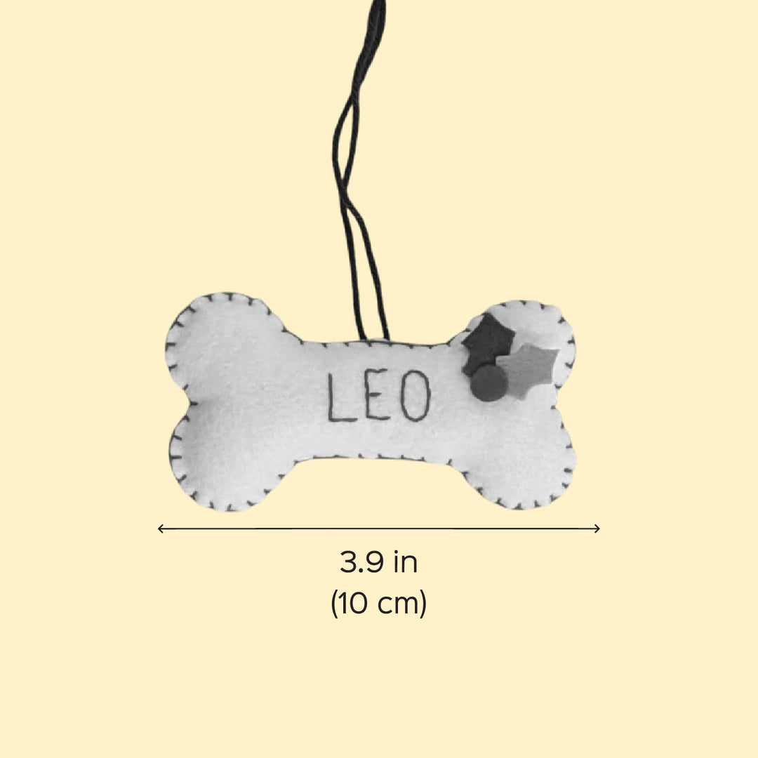 Personalized Handmade Bone Theme Felt Christmas Ornament