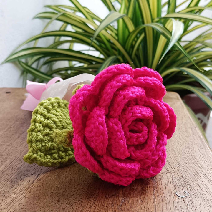 Handmade Crochet Rose Trailer Theme Flower Bouquet