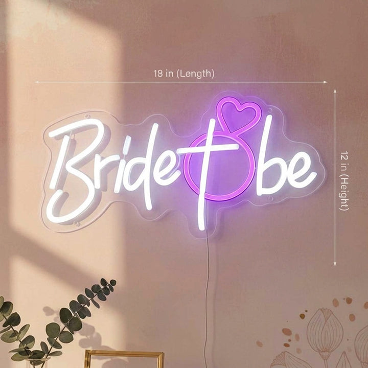 Bride To Be Handmade Neon Light Sign Board with Heart Motif for Bridal Shower