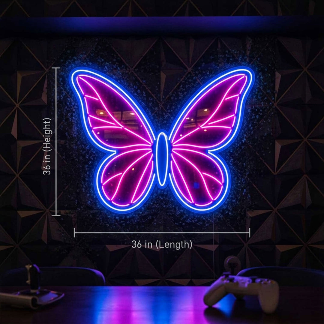 Handmade "Butterfly Neon Light Sign Board" For Restaurant Photo Booth Decor