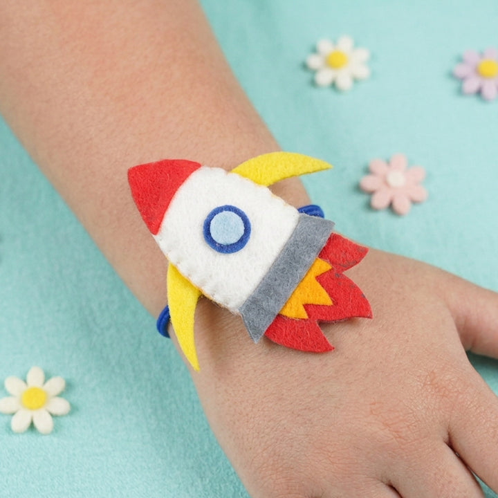Handmade Felt Rocket Kids Rakhi With Roli Chawal