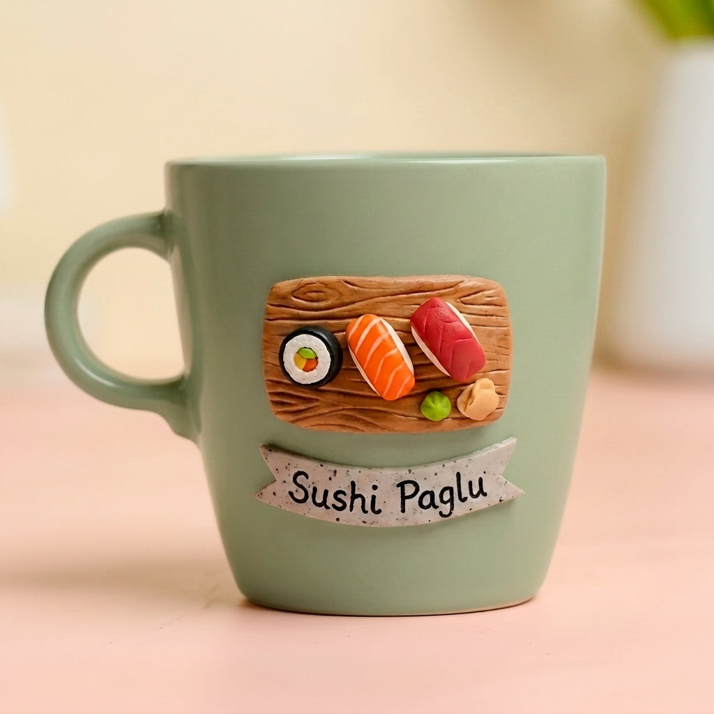 Sushi Paglu | Personalized Hand-Painted Polymer Clay Artist Ceramic Mug