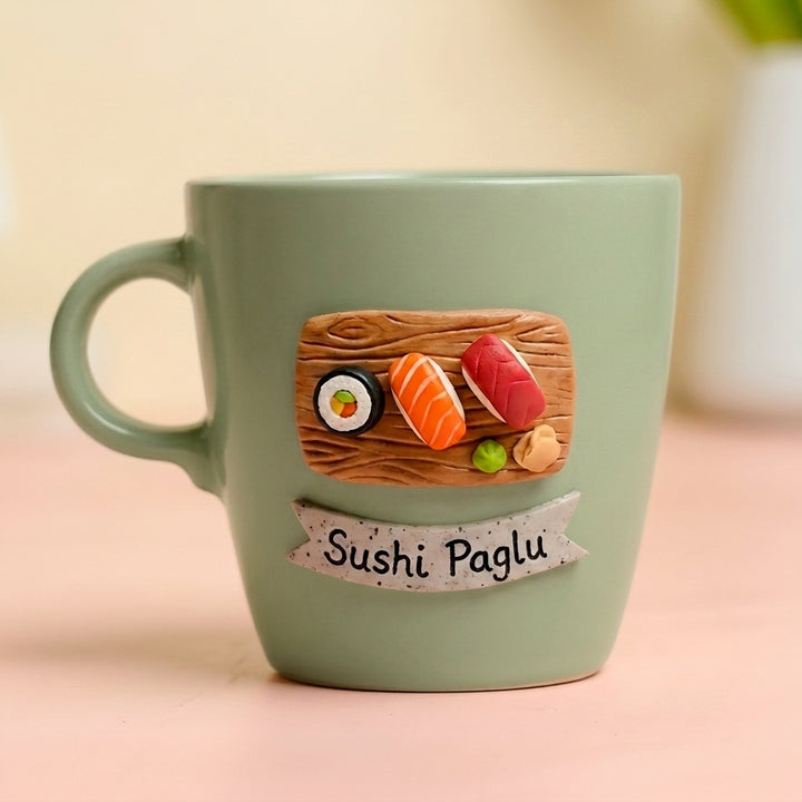 Sushi Paglu | Personalized Hand-Painted Polymer Clay Artist Ceramic Mug
