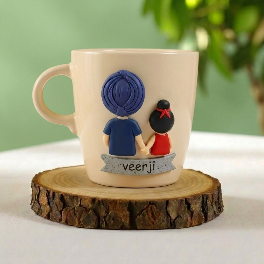 Veer Ji | Personalized Hand-Painted Polymer Clay Artist Ceramic Mug