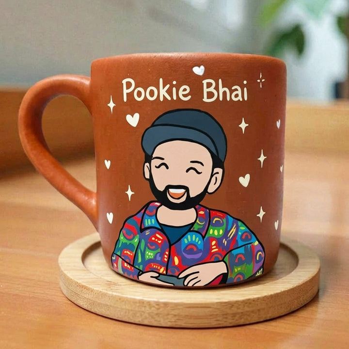 Photo Personalized Hand-Painted Cool Boy Terracotta Mug