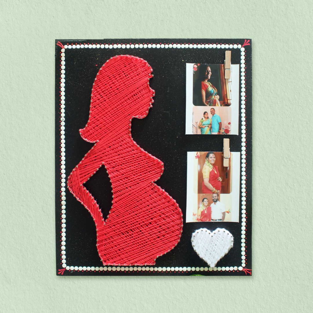 Photo Personalized Handmade String Art Pregnant Mom Theme MDF Wood Decorative Plaque