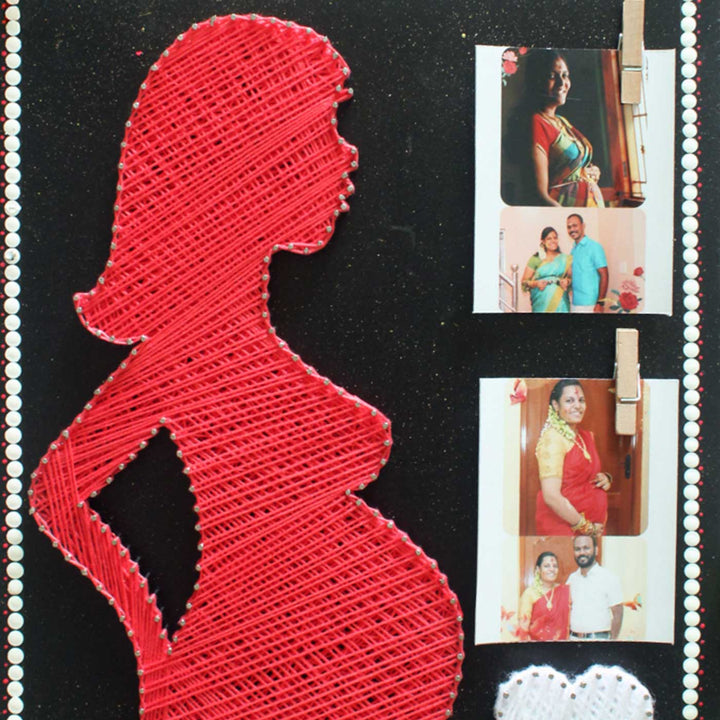 Photo Personalized Handmade String Art Pregnant Mom Theme MDF Wood Decorative Plaque