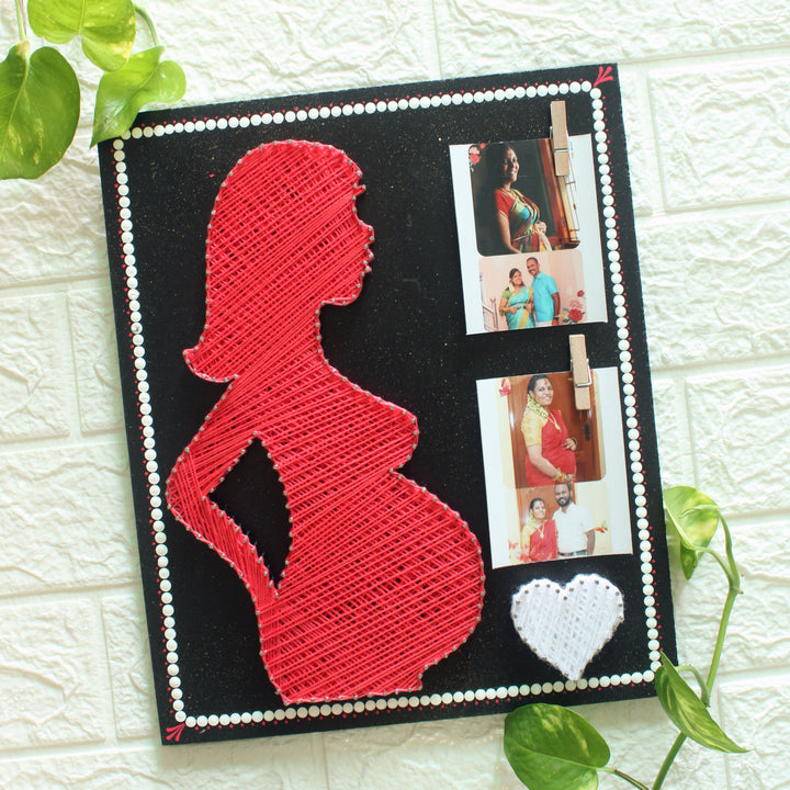 Photo Personalized Handmade String Art Pregnant Mom Theme MDF Wood Decorative Plaque