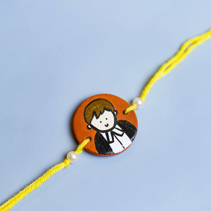 Personalized Lawyer Terracotta Rakhi With Roli Chawal