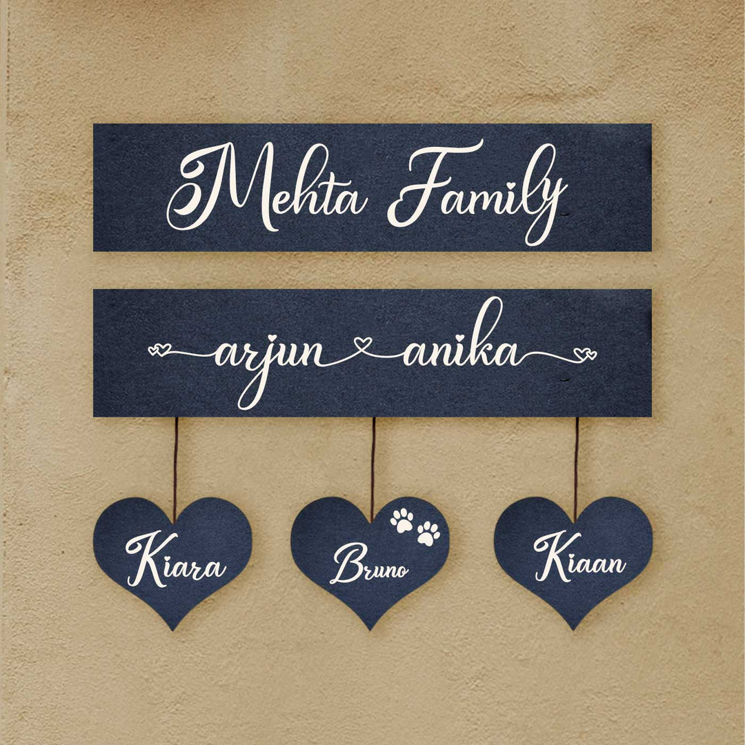 Minimalist 3D Wooden Nameplate for Family