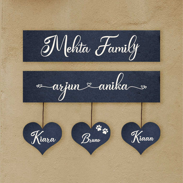Minimalist 3D Wooden Nameplate for Family