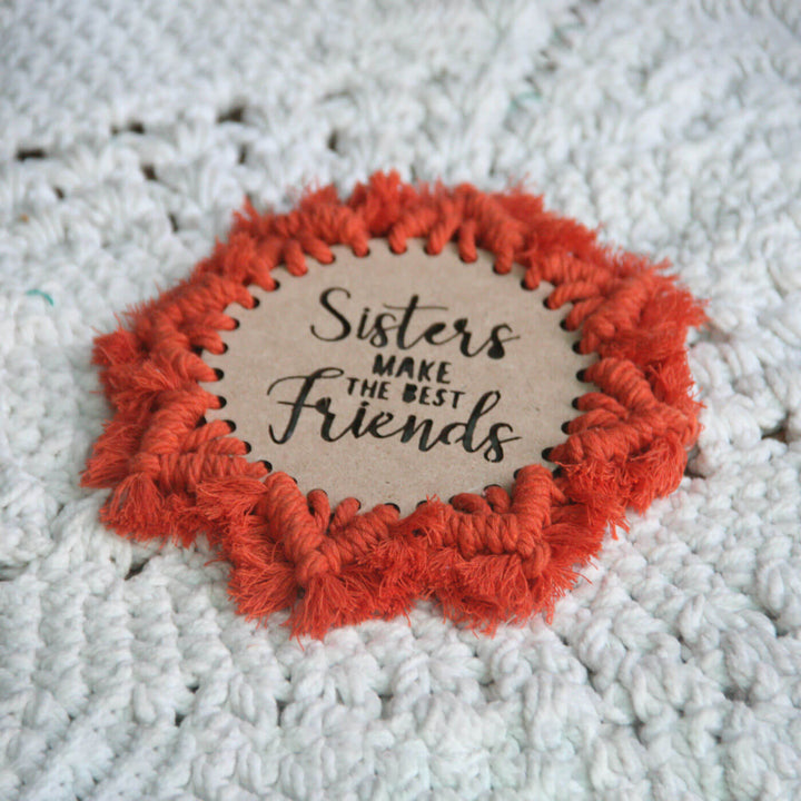 Handcrafted Personalized Macrame Coasters - Set of 2