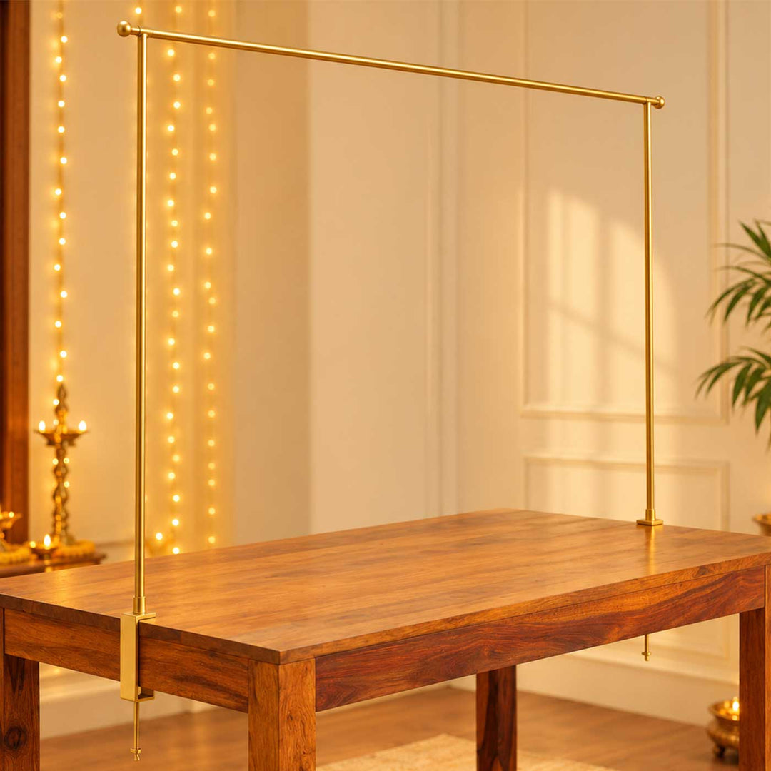 Foldable Gold Powder Coated Metal Table Decor Backdrop Stand With Storage Bag
