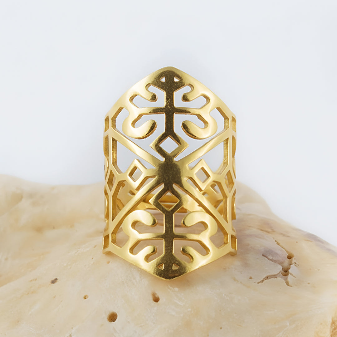 Handmade Aarika 22k Gold Plated Silver Ring