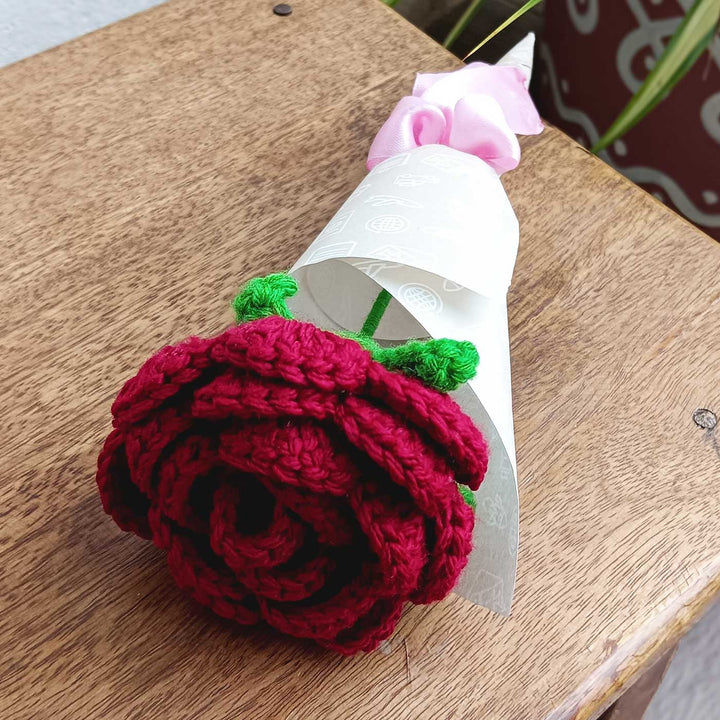 Handmade Crochet Rose Trailer Theme Flower Bouquet