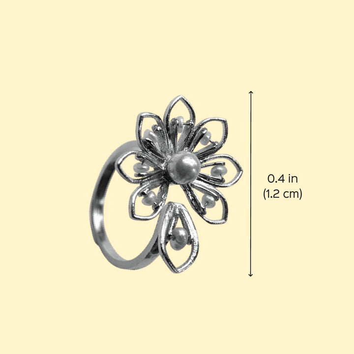 Handmade Celestial Flower 22k Gold Plated Silver Ring