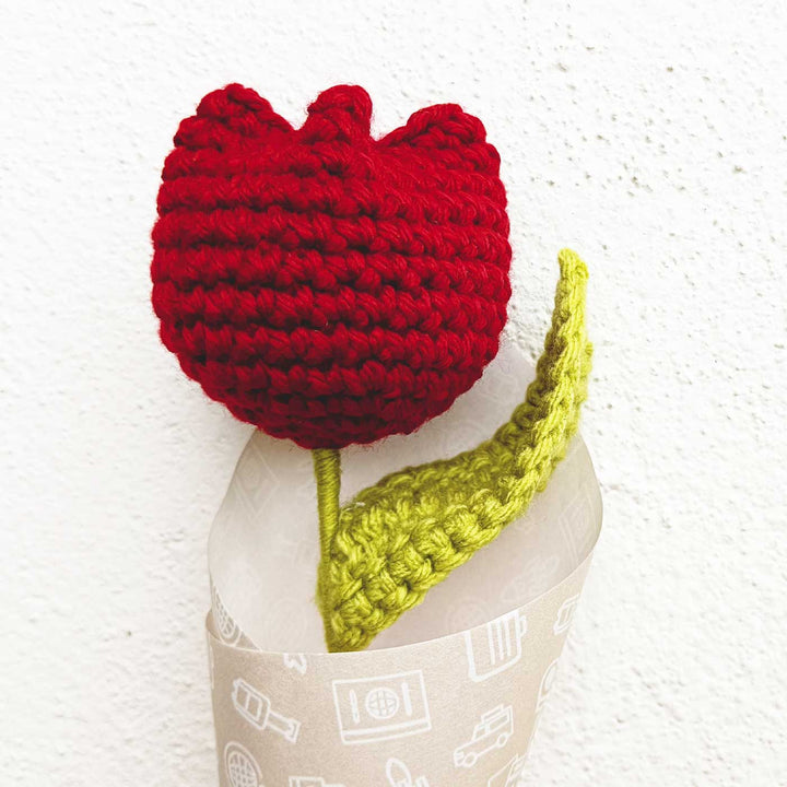 Handmade Crochet Tulip Trailer Theme Flower Bouquet