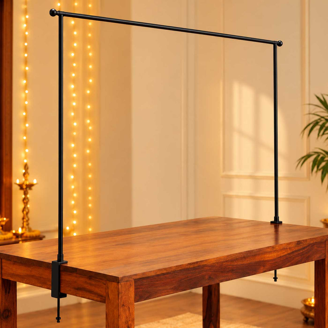 Foldable Black Powder Coated Metal Table Decor Backdrop Stand With Storage Bag