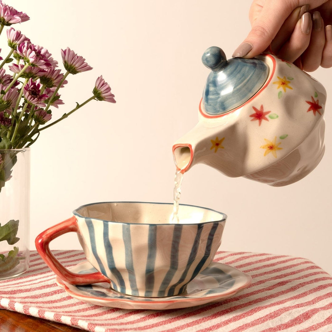 Handcrafted Rangoli Teaset For One