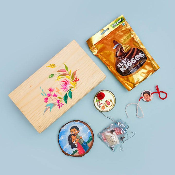 Hand-painted Rakhi Hamper With Fridge Magnet
