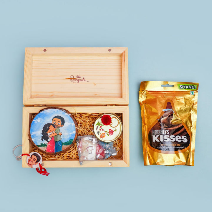 Hand-painted Rakhi Hamper With Fridge Magnet