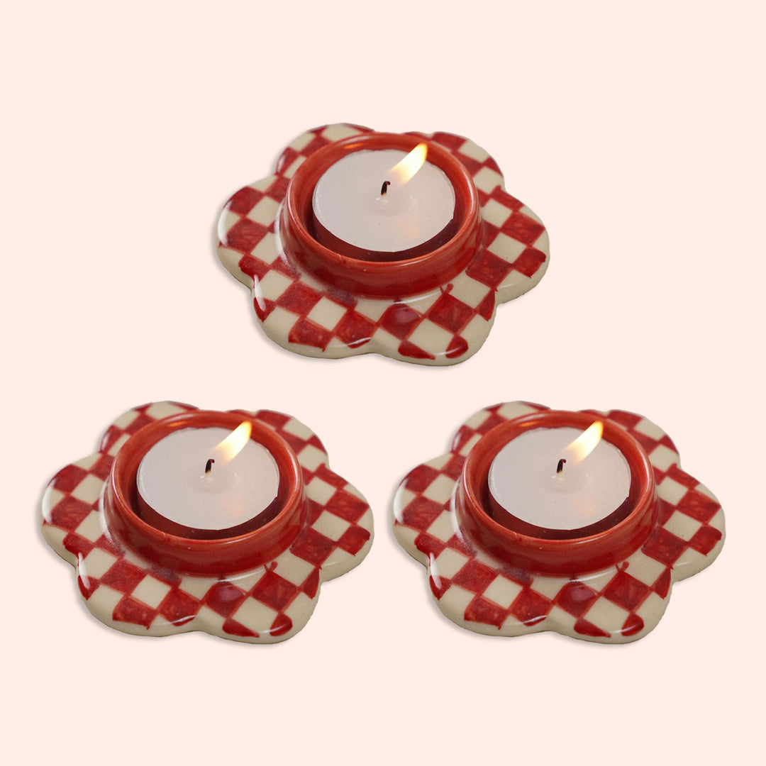 Handpainted Imara Tealight Holders | Set of 3