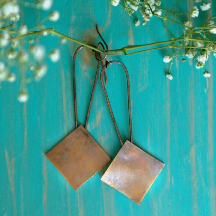 Contemporary Rhombus Design Dangler Earrings