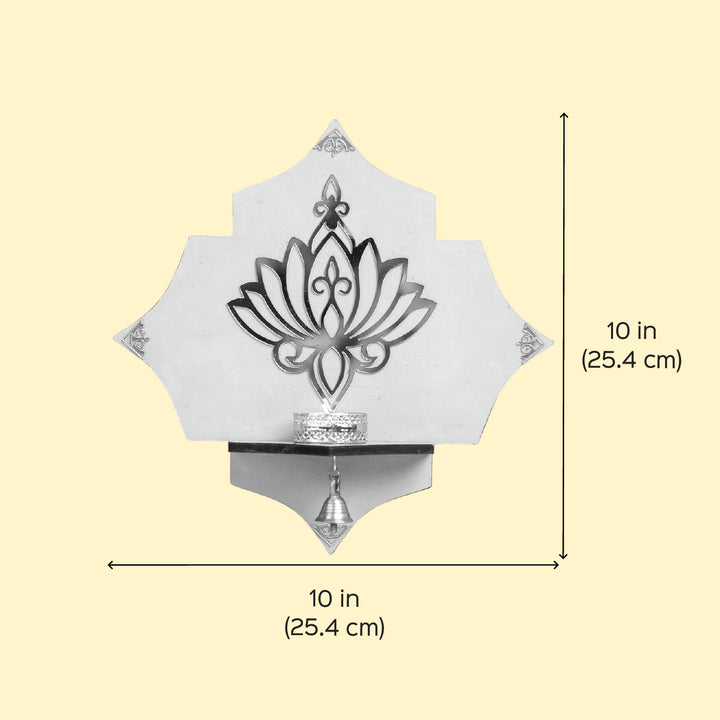 Handmade Decorative Blue Lotus Tealight Holder With Bell