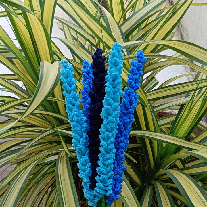 Handmade Crochet Lavender Echo Theme Flower Bouquet WIth Lights