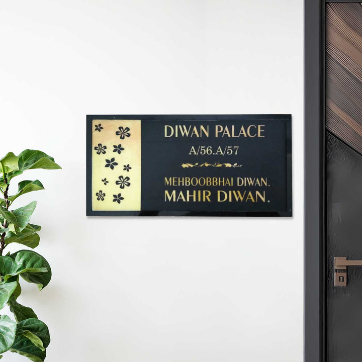 Personalized Floral Theme Acrylic LED Name Plate