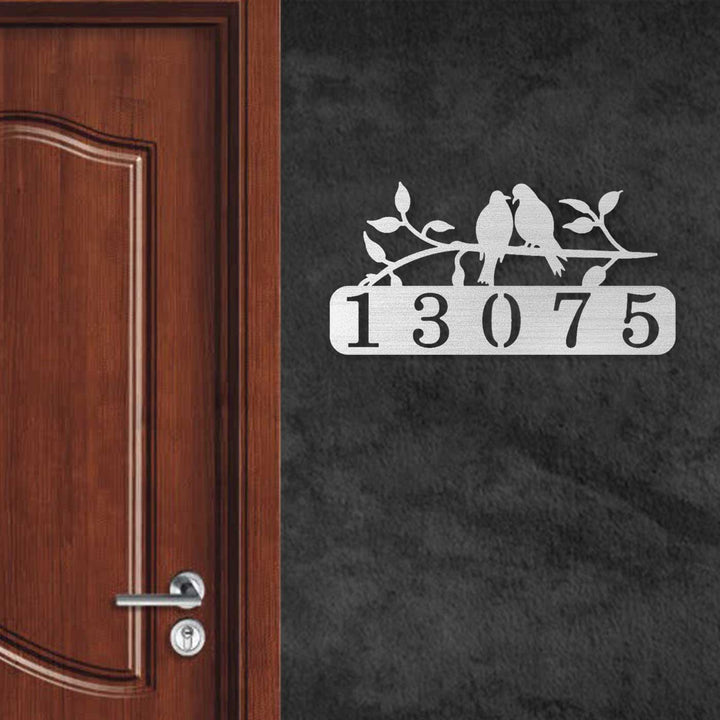 Personalized Laser Cut Birds Design Steel Name Plate