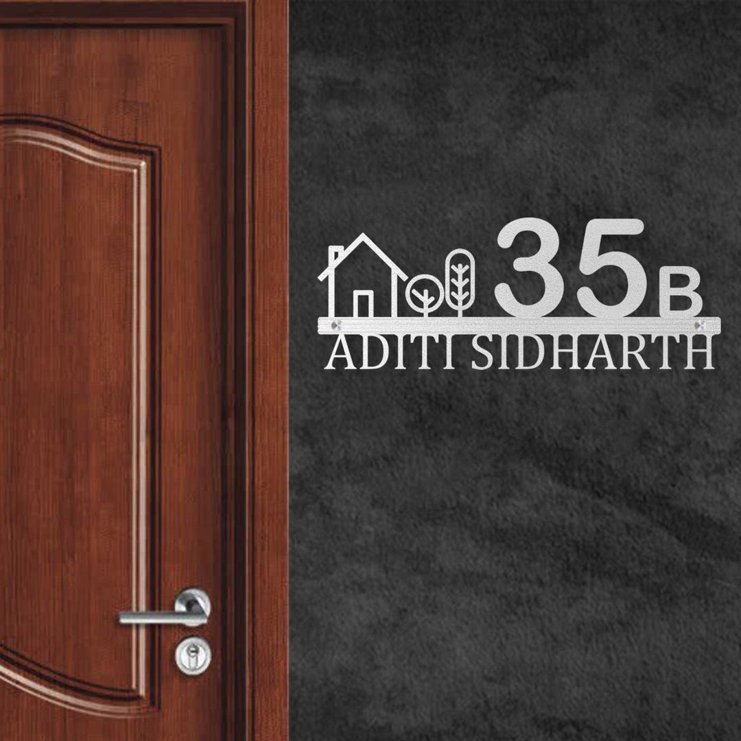 Personalized Laser Cut House Theme Steel Name Plate