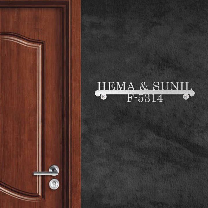 Personalized Laser Cut Elegant Design Steel Name Plate