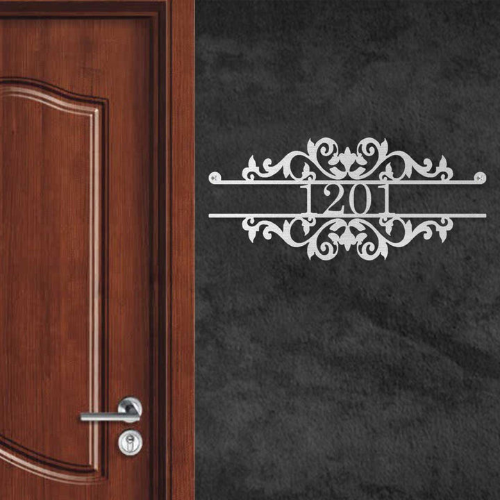 Personalized Laser Cut Ornate Design Steel Name Plate